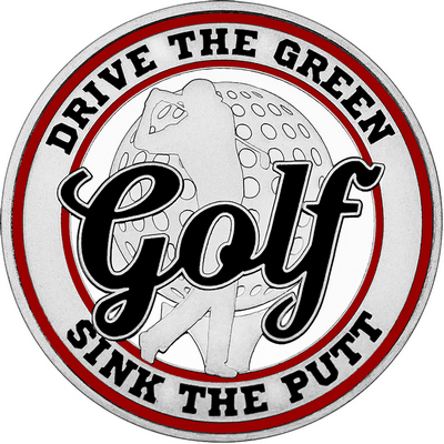 Black "Golf" with Maroon Outer Circular Borders